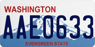 WA license plate AAE0633