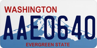 WA license plate AAE0640