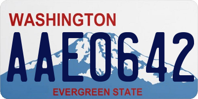 WA license plate AAE0642