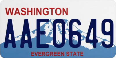 WA license plate AAE0649