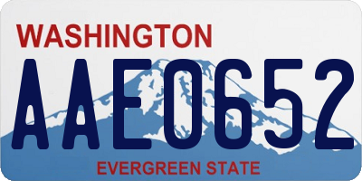 WA license plate AAE0652
