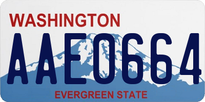 WA license plate AAE0664