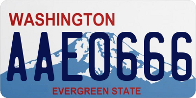 WA license plate AAE0666