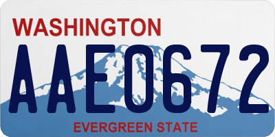 WA license plate AAE0672