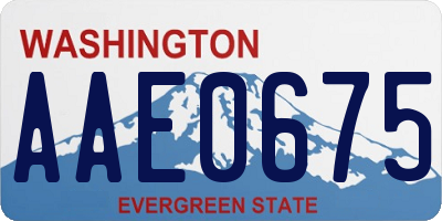 WA license plate AAE0675