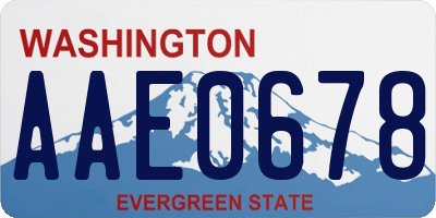 WA license plate AAE0678