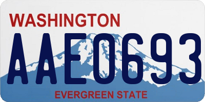 WA license plate AAE0693