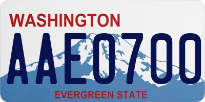 WA license plate AAE0700