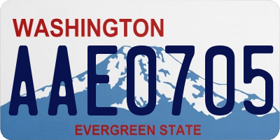 WA license plate AAE0705
