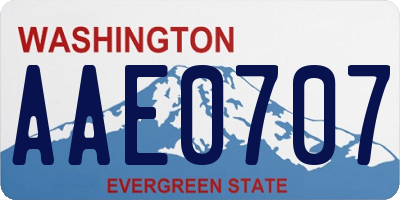 WA license plate AAE0707
