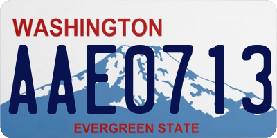 WA license plate AAE0713