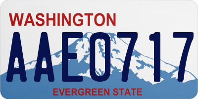 WA license plate AAE0717