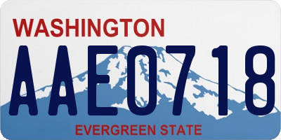 WA license plate AAE0718