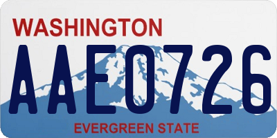 WA license plate AAE0726