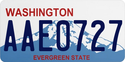 WA license plate AAE0727