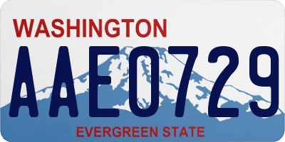 WA license plate AAE0729