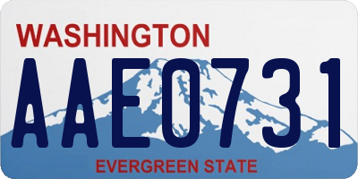 WA license plate AAE0731