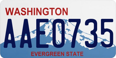 WA license plate AAE0735