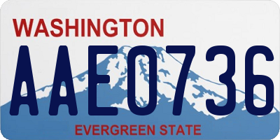 WA license plate AAE0736