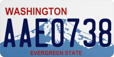 WA license plate AAE0738