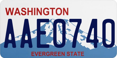 WA license plate AAE0740