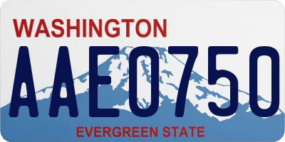 WA license plate AAE0750