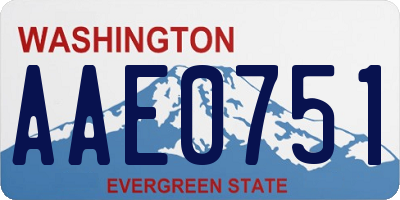 WA license plate AAE0751