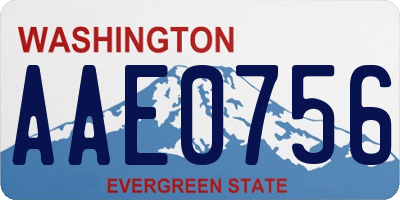 WA license plate AAE0756
