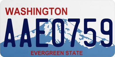 WA license plate AAE0759