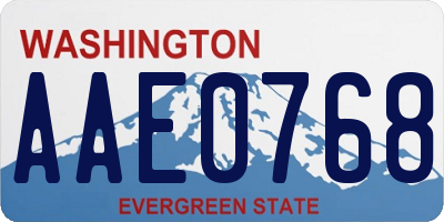 WA license plate AAE0768
