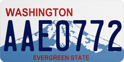 WA license plate AAE0772