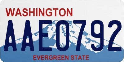 WA license plate AAE0792