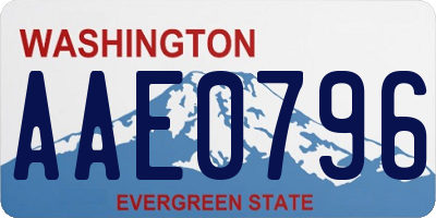 WA license plate AAE0796