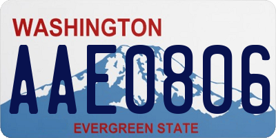 WA license plate AAE0806