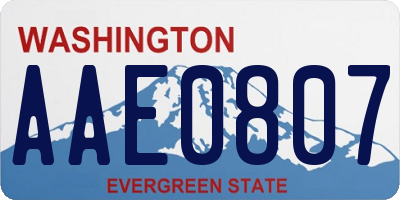 WA license plate AAE0807