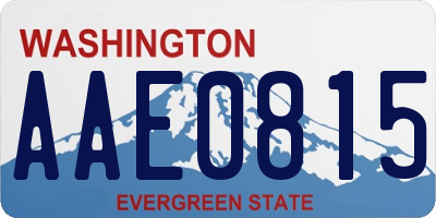 WA license plate AAE0815