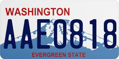 WA license plate AAE0818
