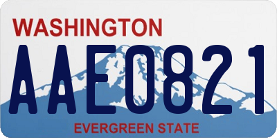 WA license plate AAE0821