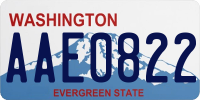 WA license plate AAE0822