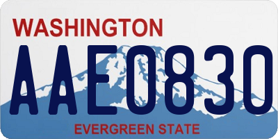 WA license plate AAE0830