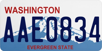 WA license plate AAE0834