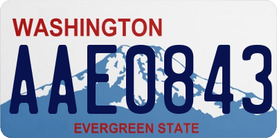 WA license plate AAE0843
