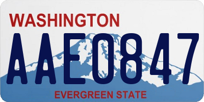 WA license plate AAE0847