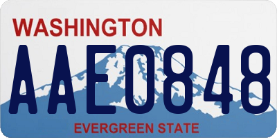 WA license plate AAE0848