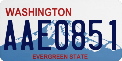 WA license plate AAE0851