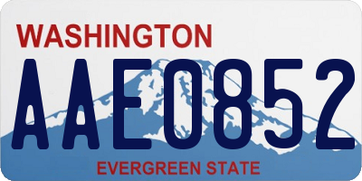 WA license plate AAE0852