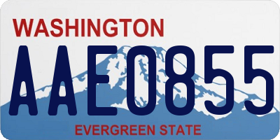 WA license plate AAE0855