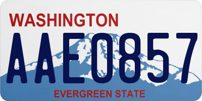 WA license plate AAE0857