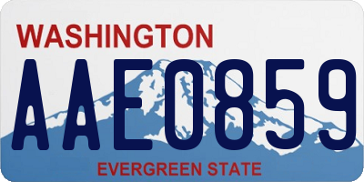 WA license plate AAE0859
