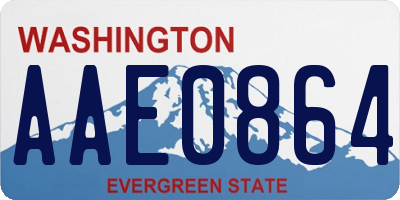 WA license plate AAE0864